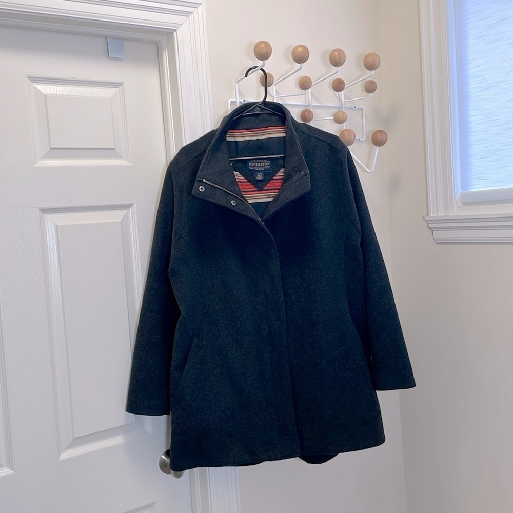 Pendleton - Virgin Wool Blend Zip Up Jacket - Grey - XL